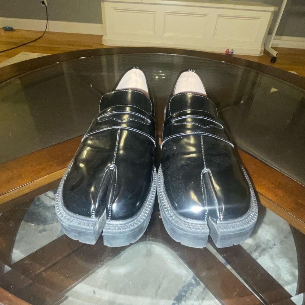 Maison Martin Margiela Glossy Black Split-Toe Loafers